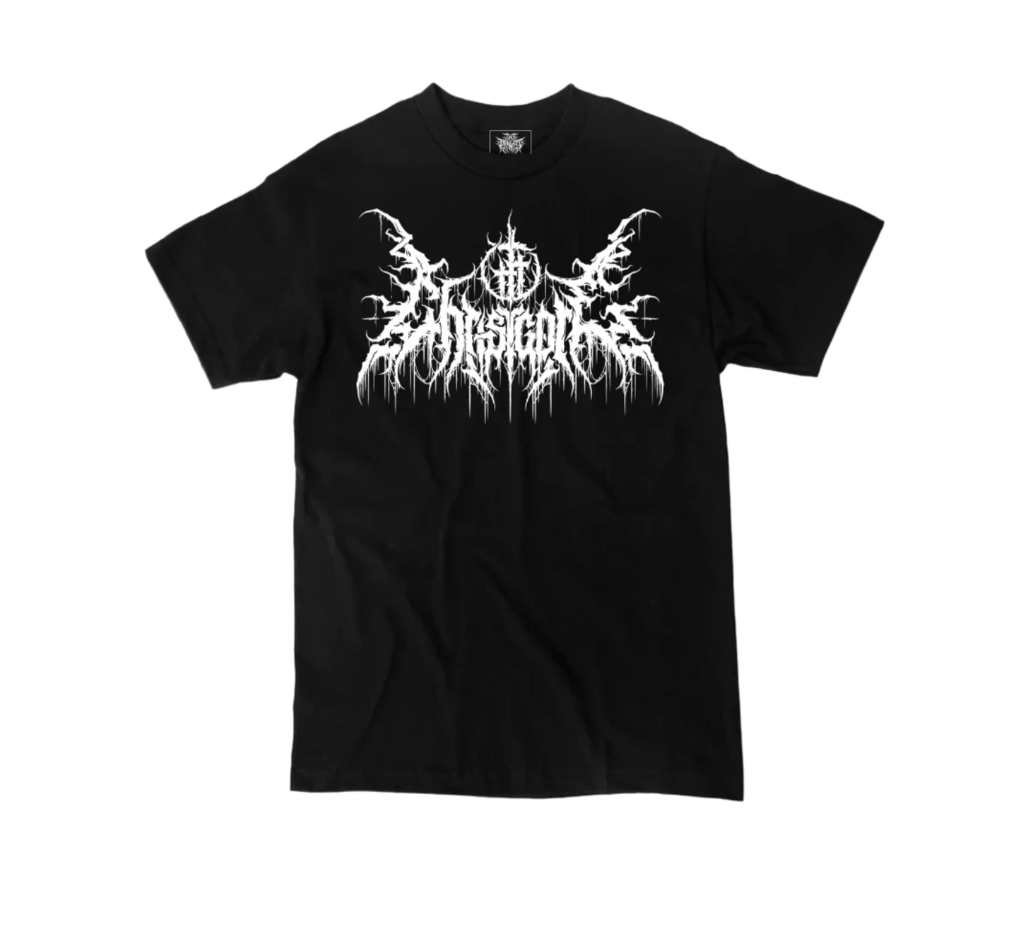 Christcore design heavyweight Christian metal shirt in white with bold graphic print – The Dark Fit