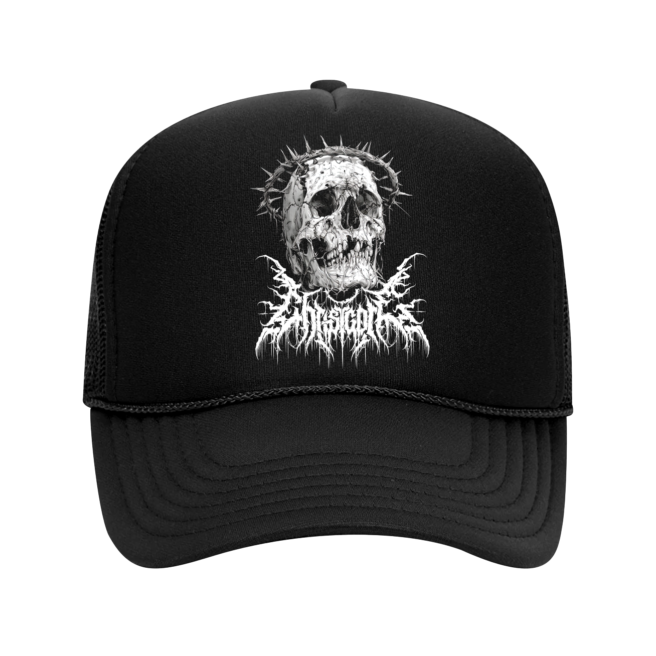 Christcore skull retro trucker hat