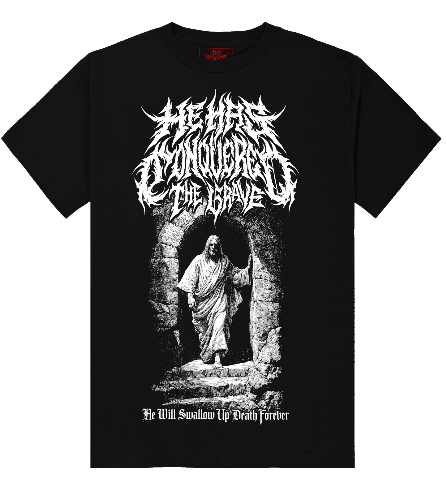 He has conquered the Grave Swallow up death design