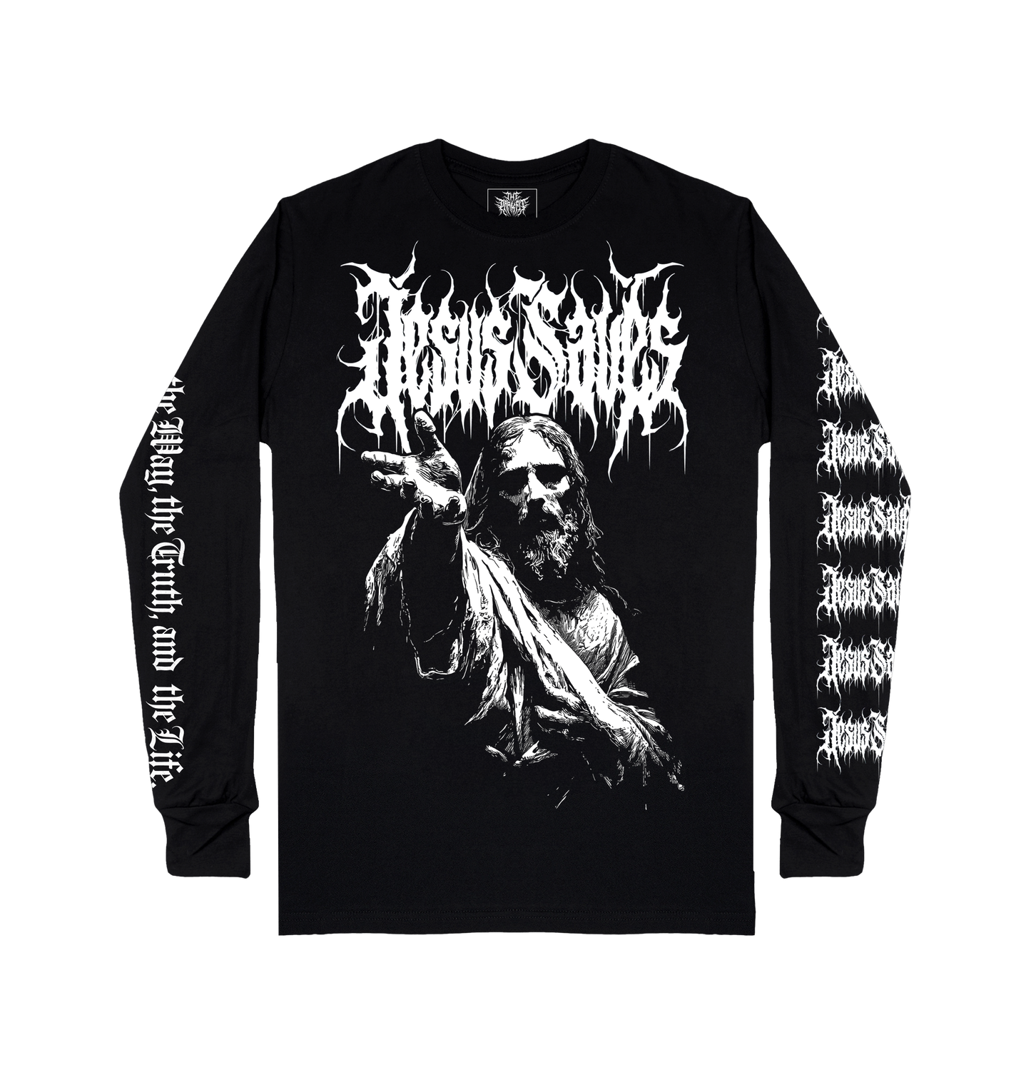 Jesus Saves "I am the way, the truth, the life" design long sleeve