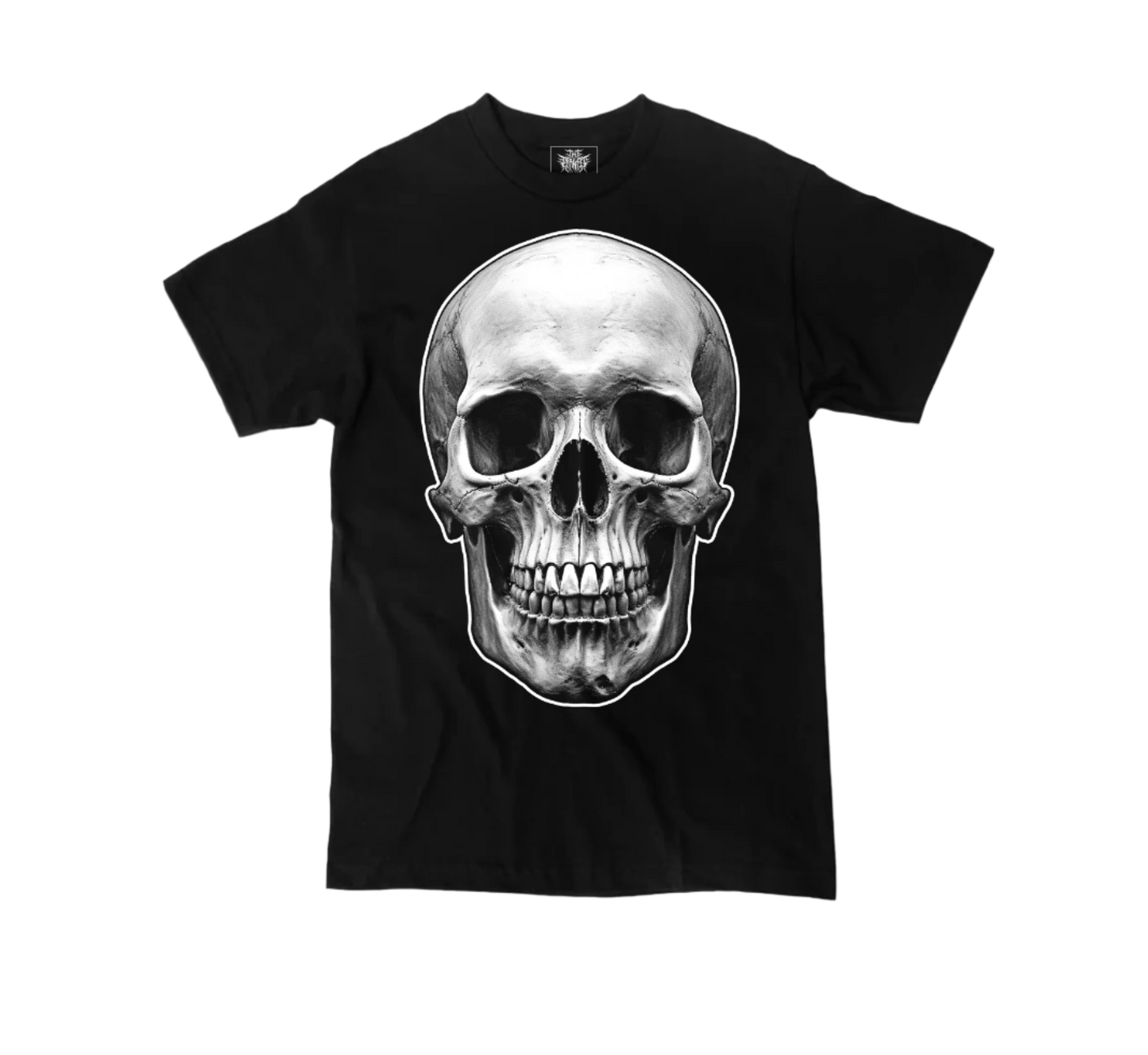 Big skull design heavyweight Christian metal skull shirt in white with oversized graphic – The Dark Fit