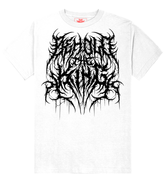Behold the King wordmark logo graphic on white t-shirt