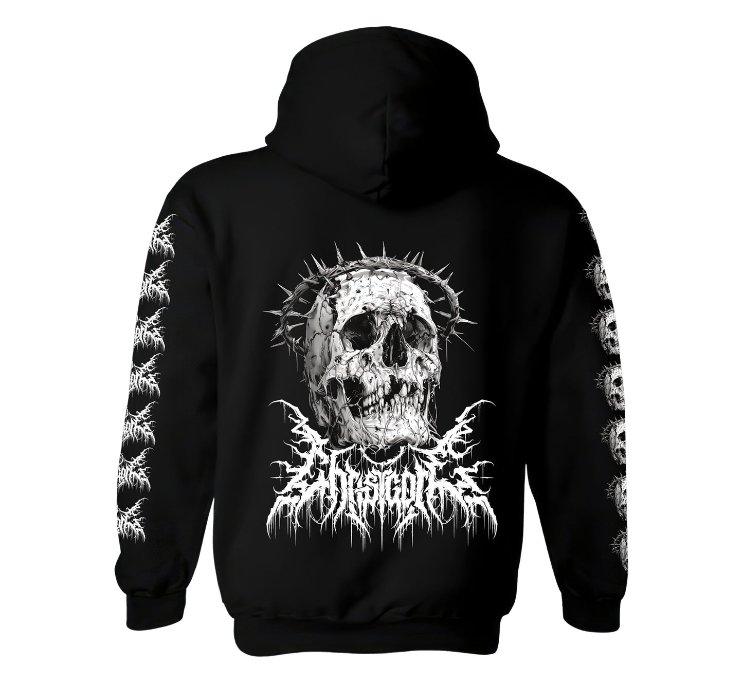 Christcore skull design premium pull over hoodie