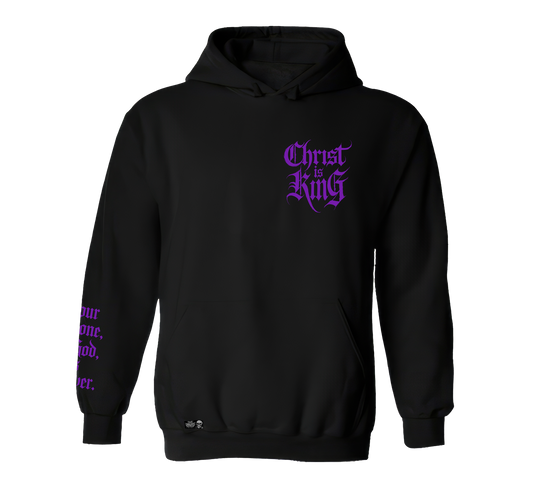 Christ is King "He Reigns" design premium pull over hoodie