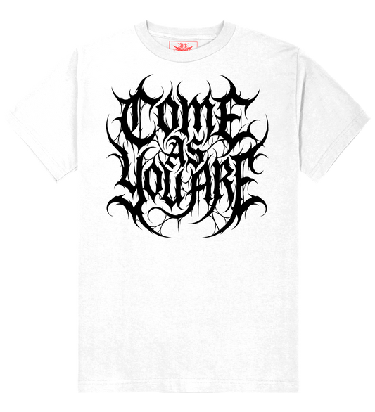 Come as you Are logo design white