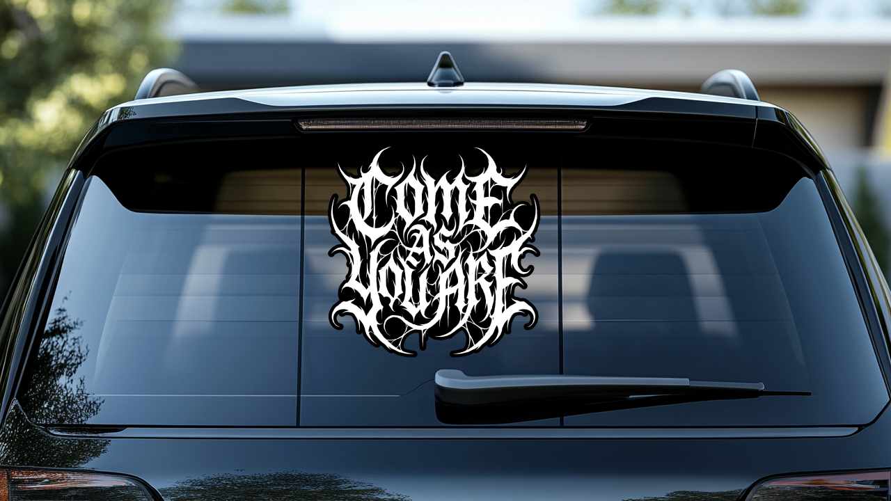 Come as you Are Large Window Decal 10"X 10"
