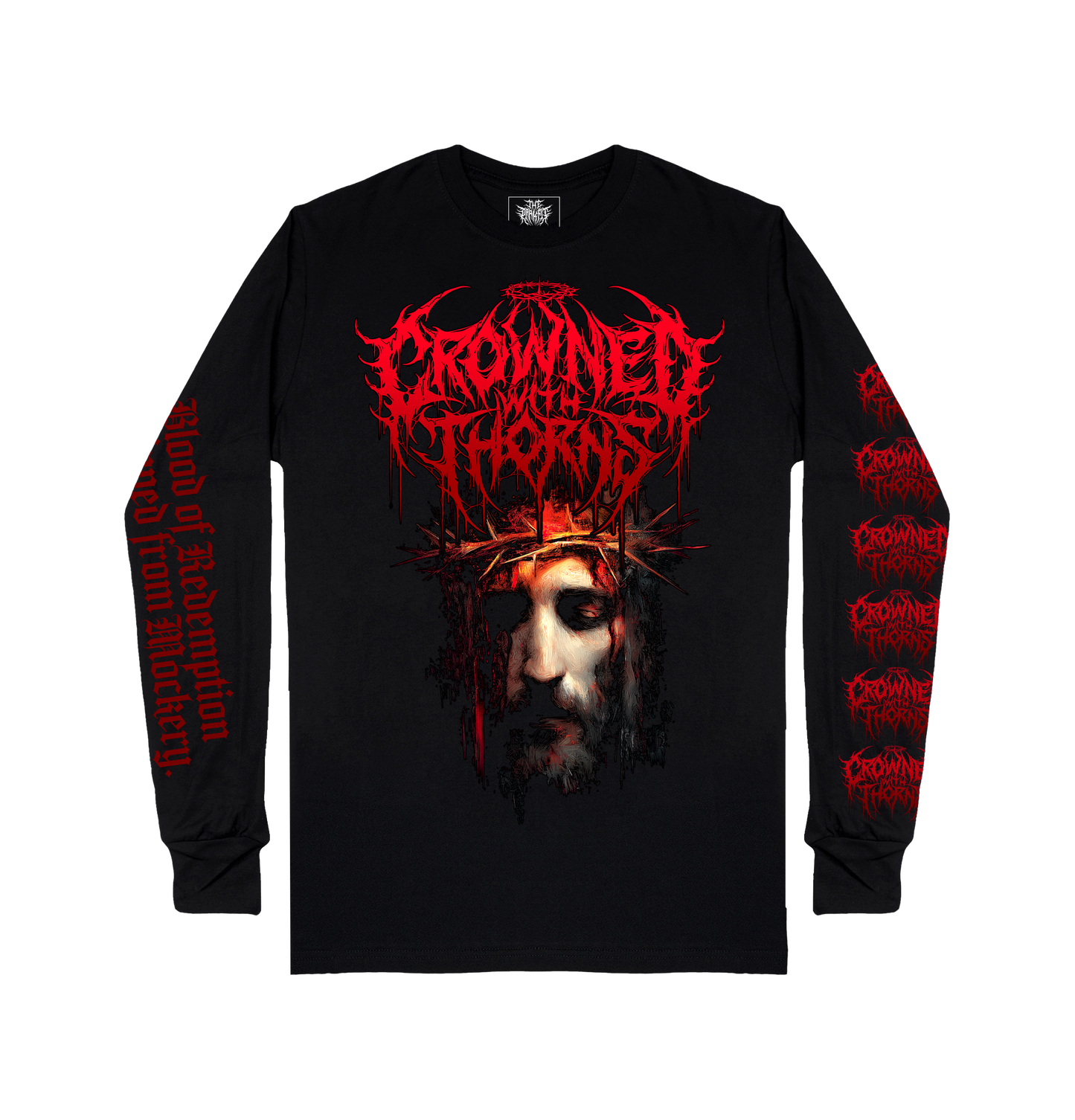 Crowned with Thorns "The blood of Redemption" design long sleeve