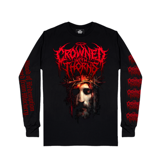Crowned with Thorns "The blood of Redemption" design long sleeve