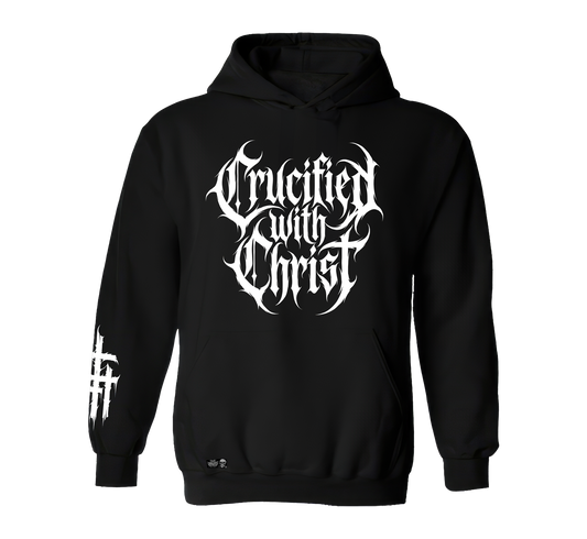 Crucified with Christ design premium pull over hoodie