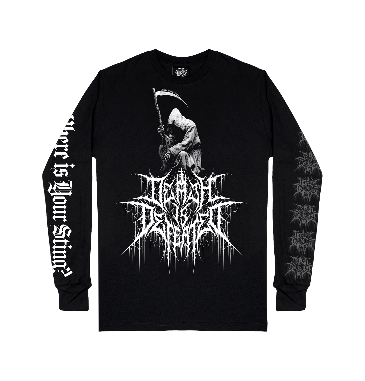 Death is Defeated "Where is your sting?" design long sleeve (Copy)