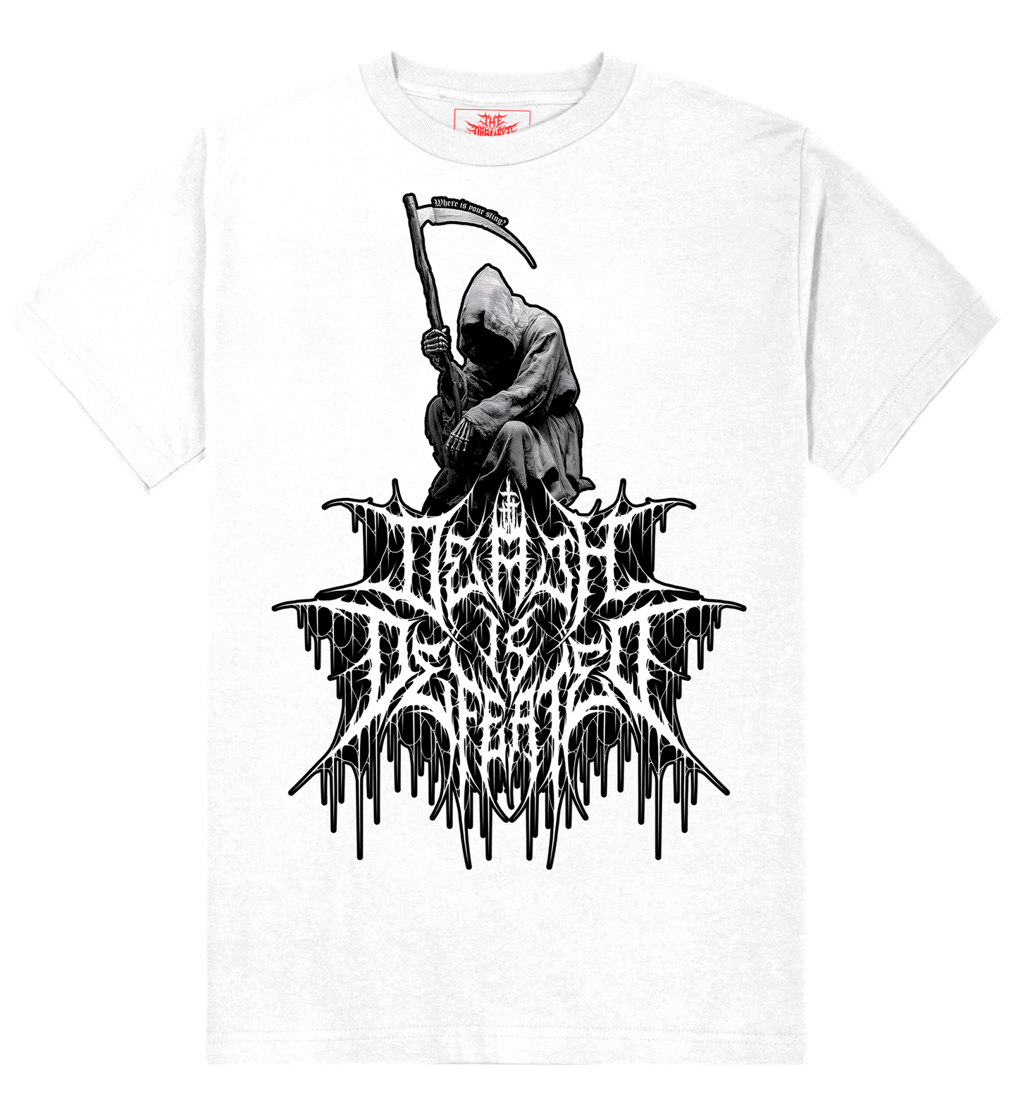 Death is Defeated "Where is your sting?" design White