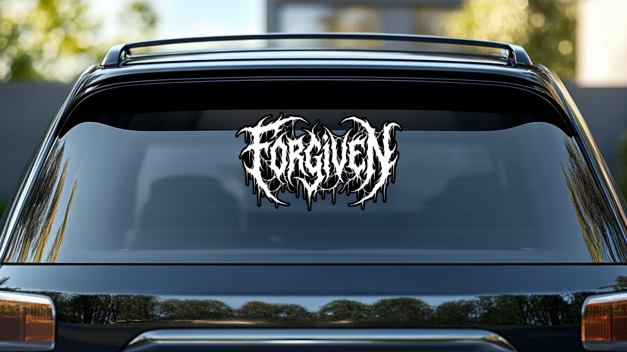 Forgiven Large Window Decal 10"X 13"