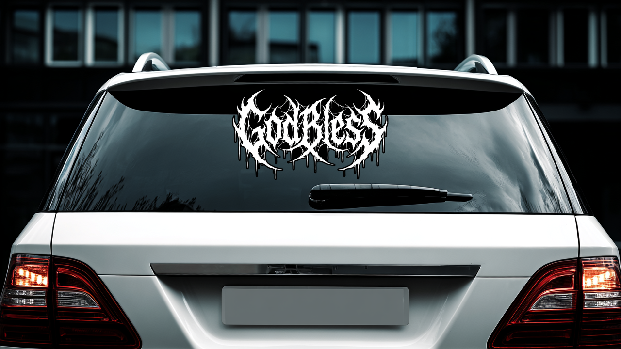 God Bless Large Window Decal 10"X 15"