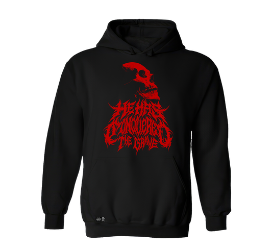 He has conquered the Grave Color logo design premium pull over hoodie