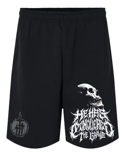 He has Conquered the Grave design Fleece Shorts