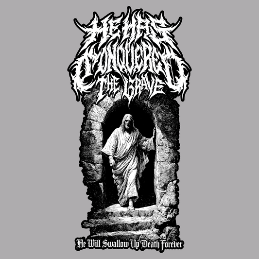 He has Conquered the Grave Window Decal 4"