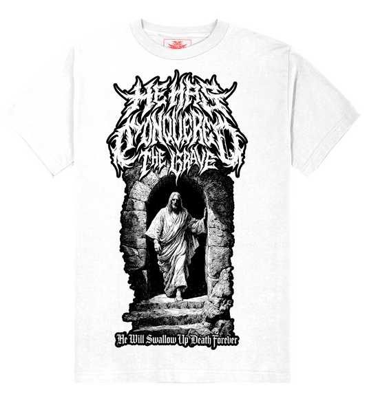 He has conquered the Grave Swallow up death design White