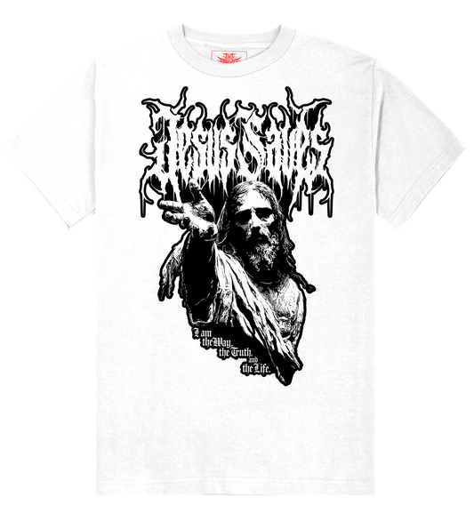 Jesus Saves "I am the way, the truth, the life" design White