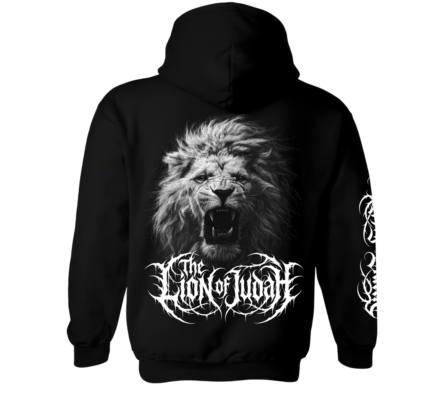 The Lion of Judah Mighty in battle design premium pull over hoodie