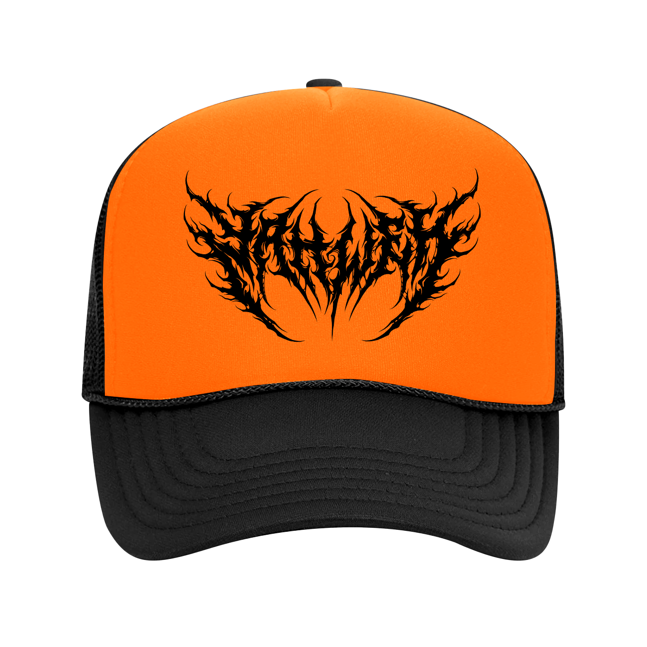 Yaweh retro trucker hat Hunting Orange