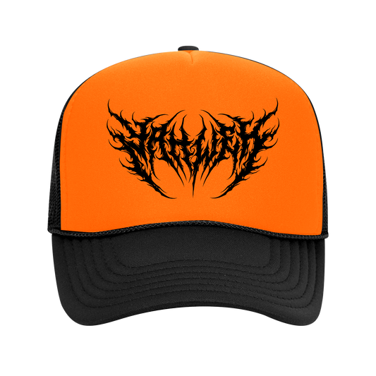 Yaweh retro trucker hat Hunting Orange