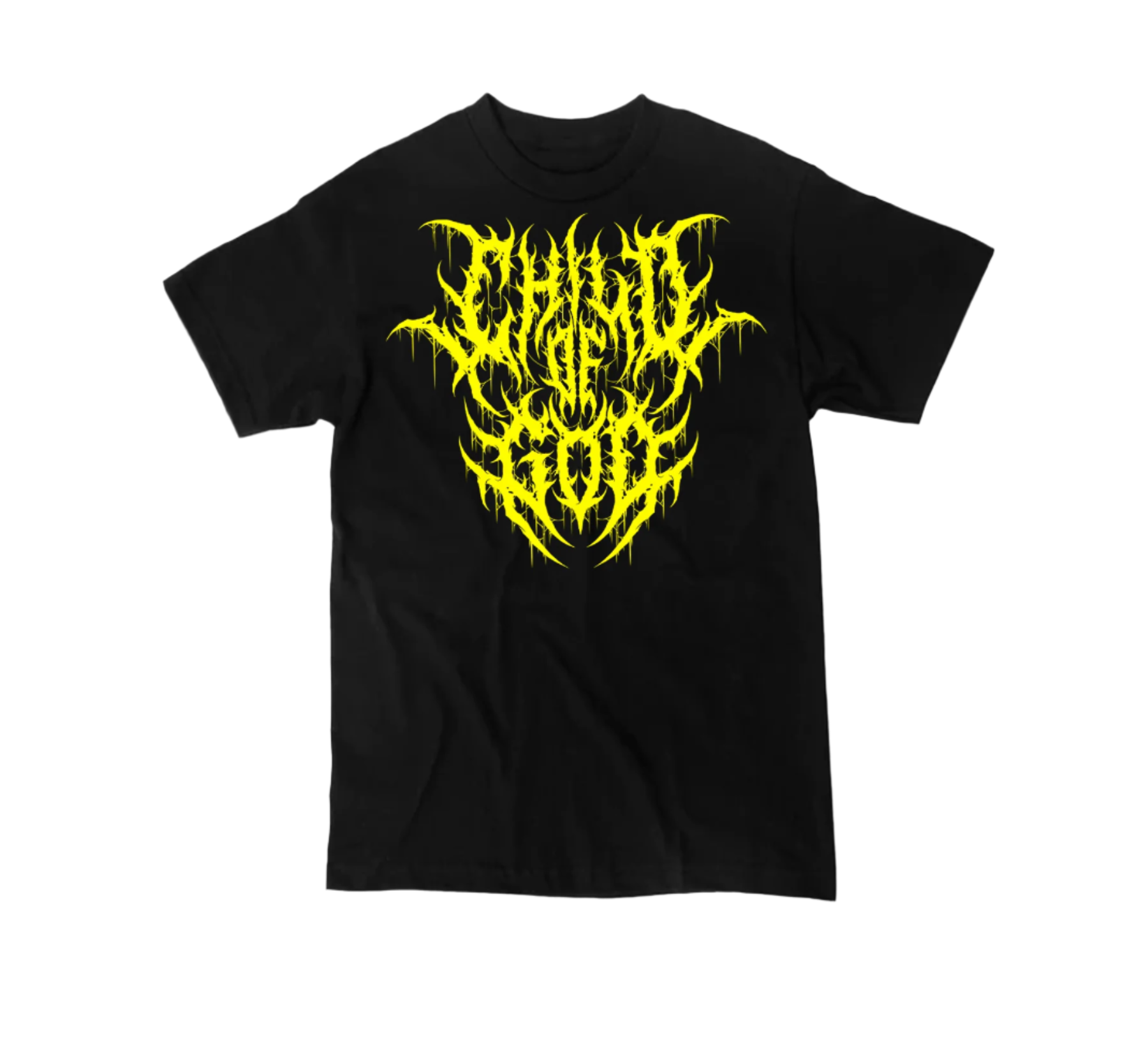Yellow streetwear heavyweight Christian metal shirt with Child of God graphic – The Dark Fit