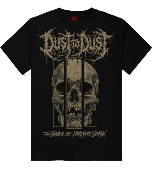 Dust to Dust "The Bows of the mighty are broken" design
