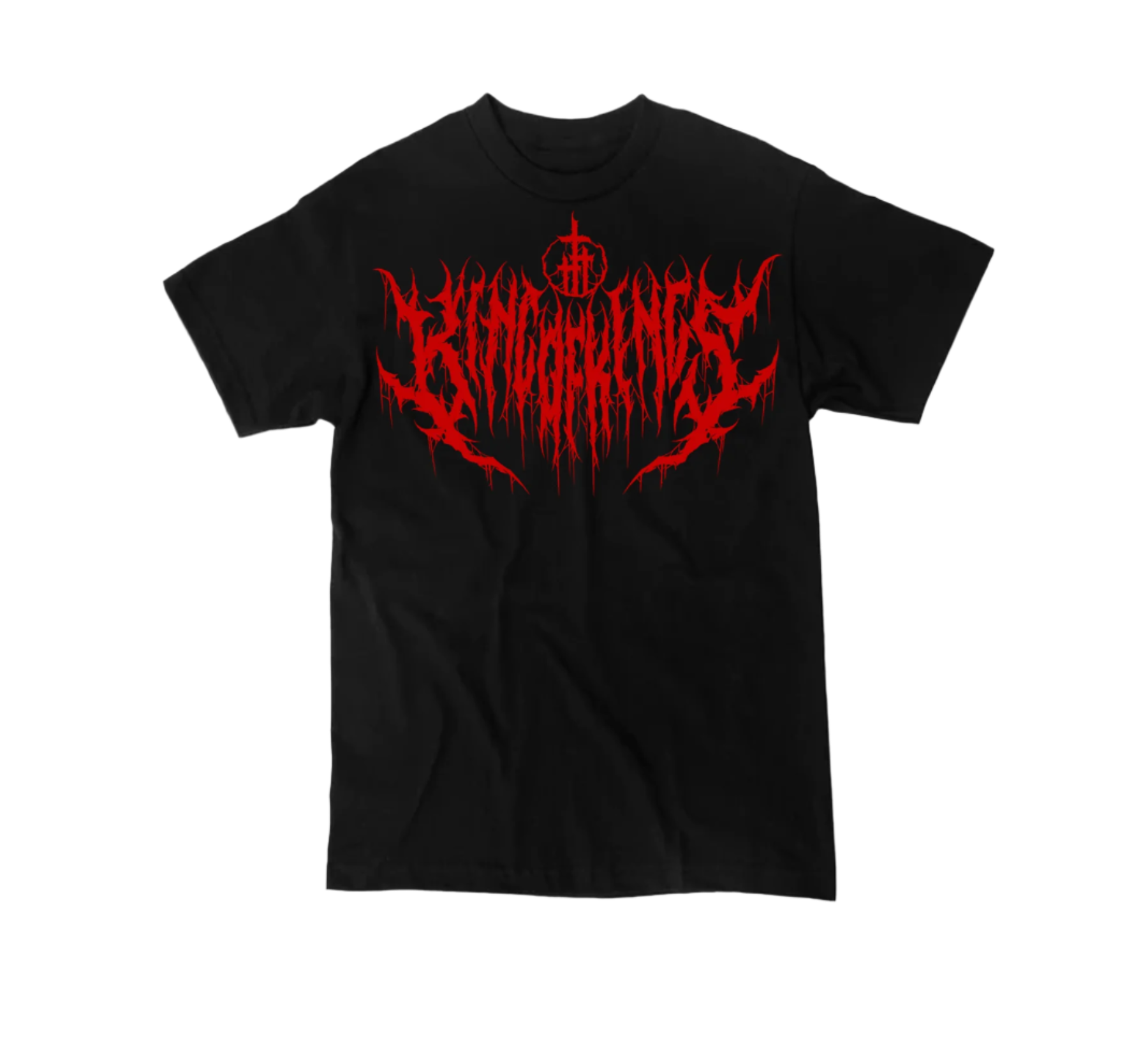Red streetwear heavyweight Christian metal shirt with King of Kings graphic – The Dark Fit