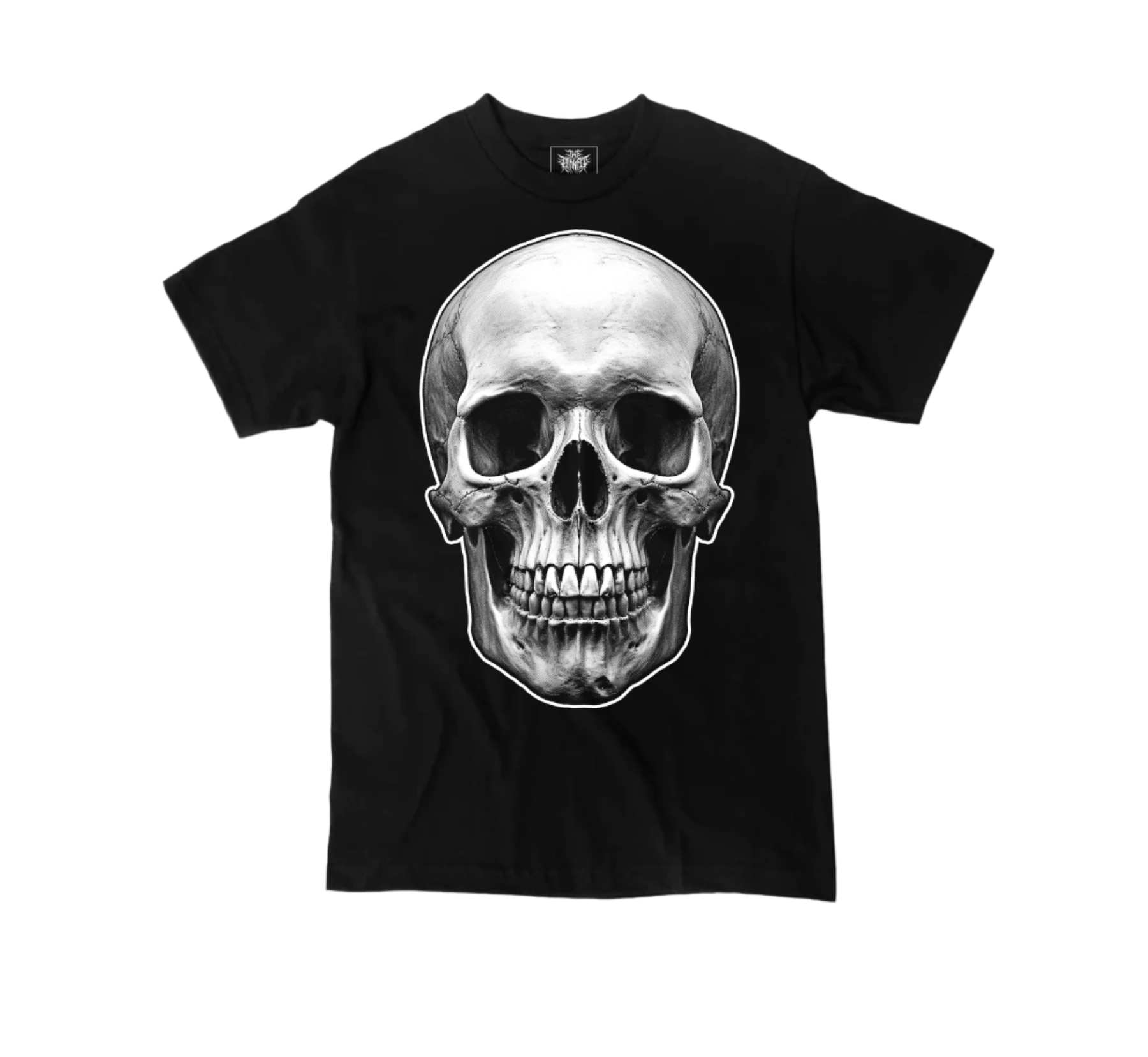 Big skull design heavyweight Christian metal skull shirt in white with oversized graphic – The Dark Fit