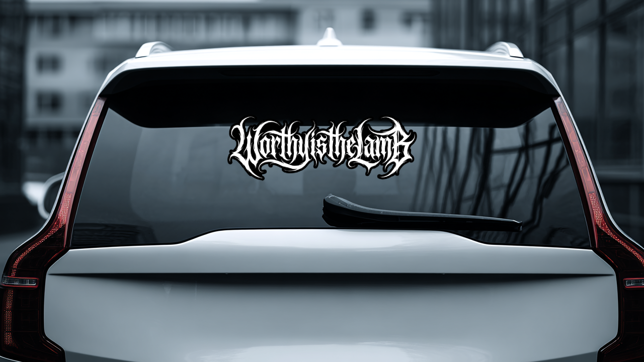 Worthy is the Lamb Large Window Decal 14"X 4"